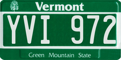 VT license plate YVI972