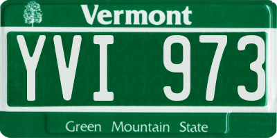 VT license plate YVI973