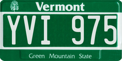 VT license plate YVI975