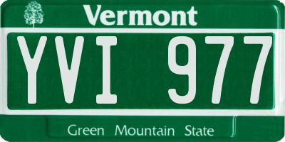 VT license plate YVI977