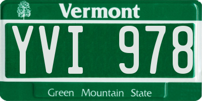 VT license plate YVI978