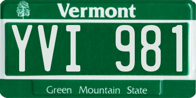 VT license plate YVI981