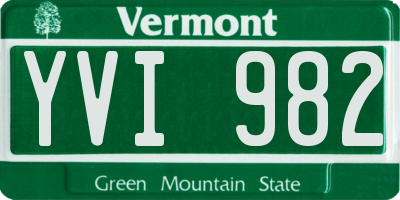 VT license plate YVI982