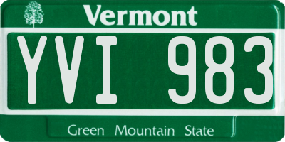 VT license plate YVI983