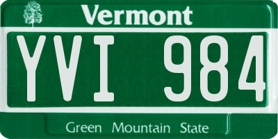VT license plate YVI984