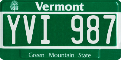 VT license plate YVI987
