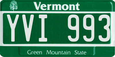 VT license plate YVI993
