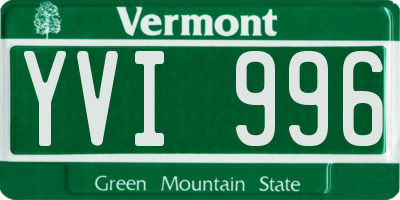 VT license plate YVI996