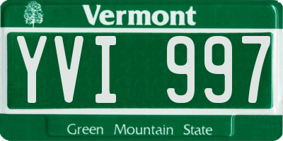 VT license plate YVI997