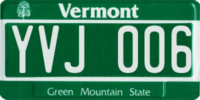 VT license plate YVJ006