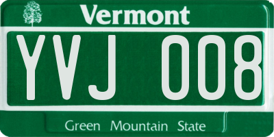 VT license plate YVJ008