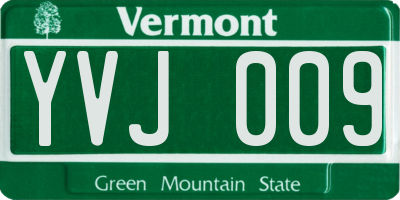 VT license plate YVJ009