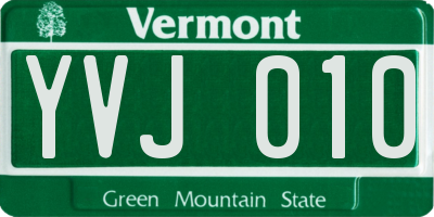 VT license plate YVJ010