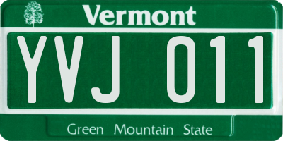 VT license plate YVJ011