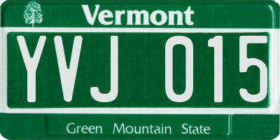 VT license plate YVJ015