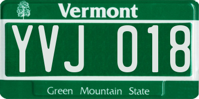 VT license plate YVJ018