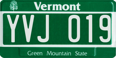 VT license plate YVJ019