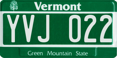 VT license plate YVJ022