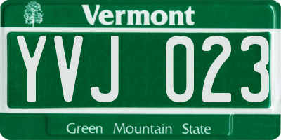 VT license plate YVJ023