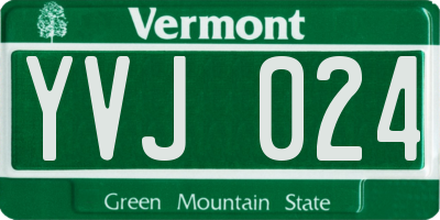 VT license plate YVJ024
