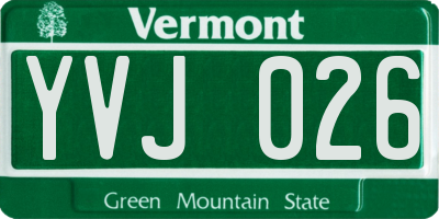 VT license plate YVJ026