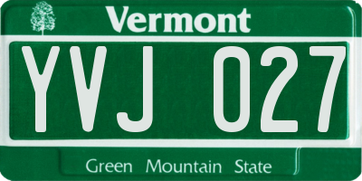VT license plate YVJ027