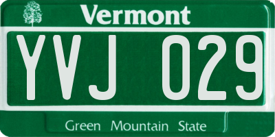 VT license plate YVJ029