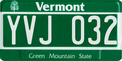VT license plate YVJ032