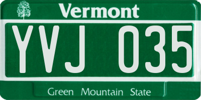 VT license plate YVJ035