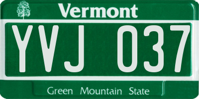 VT license plate YVJ037