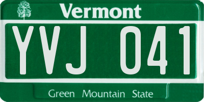 VT license plate YVJ041