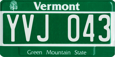 VT license plate YVJ043
