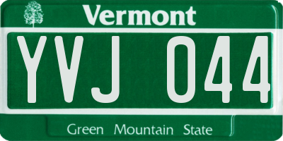 VT license plate YVJ044