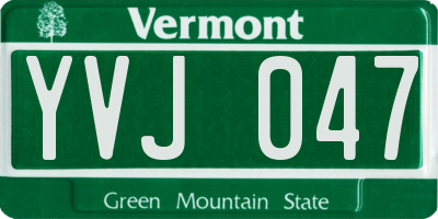 VT license plate YVJ047
