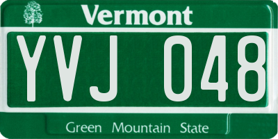VT license plate YVJ048