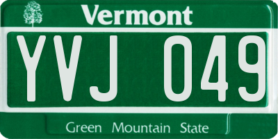 VT license plate YVJ049