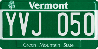 VT license plate YVJ050