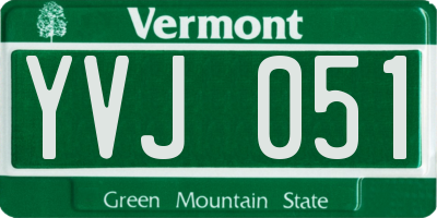 VT license plate YVJ051