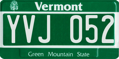 VT license plate YVJ052