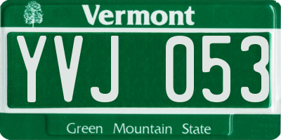 VT license plate YVJ053