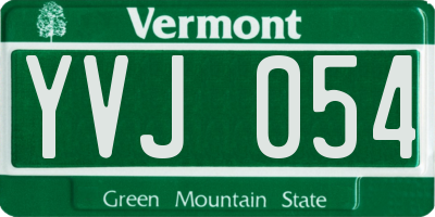 VT license plate YVJ054
