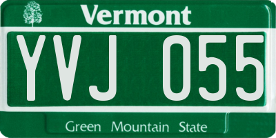 VT license plate YVJ055