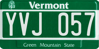 VT license plate YVJ057