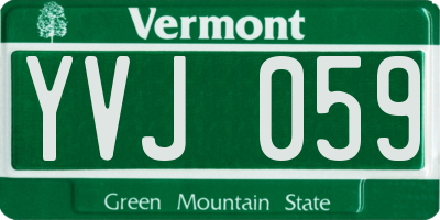 VT license plate YVJ059