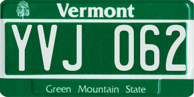 VT license plate YVJ062