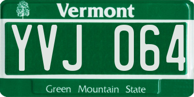 VT license plate YVJ064