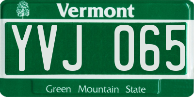 VT license plate YVJ065