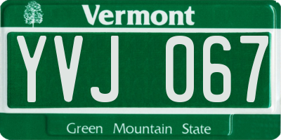 VT license plate YVJ067
