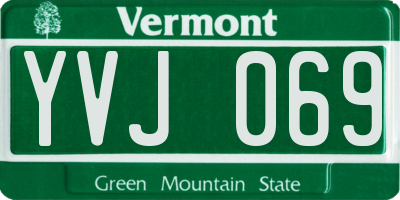 VT license plate YVJ069