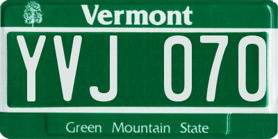 VT license plate YVJ070
